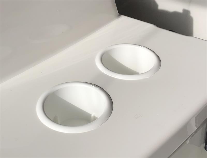 Large white cup holder w- drain