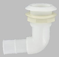 Elbow thru hull, 1 1/4" hose barb