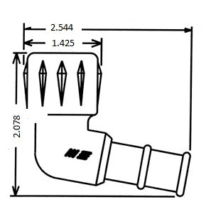 3-4" FPT x 3-4" HB elbow adapter