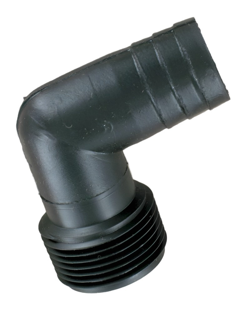 1" hose barb x 1" short MPT elbow fitting