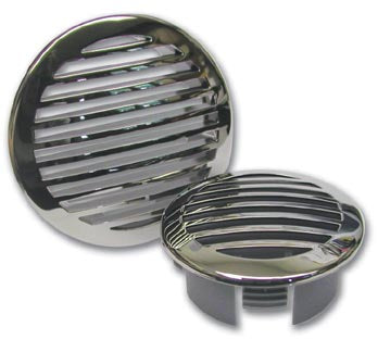 Domed stainless steel clad vent grill fits 3" hose