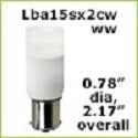 Diffused warm white LED single contact bayonet style replacement bulb