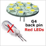 Red Back Pin LED 10W Halogen Replacement Bulb