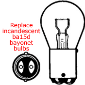 Diffused warm white LED double contact bayonet style replacement bulb