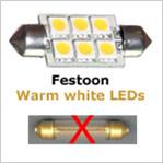 Warm White festoon LED bulb