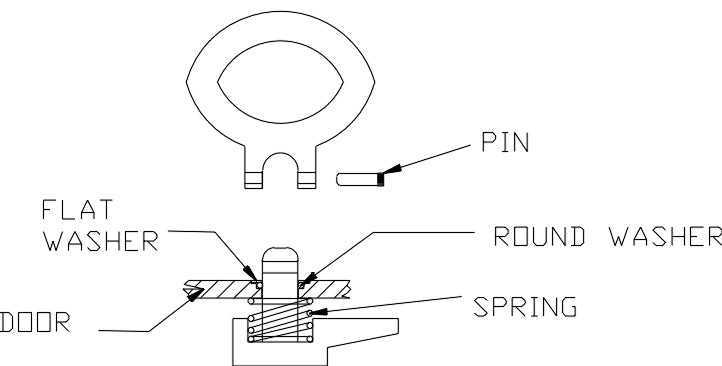 Black flip-up twist latch