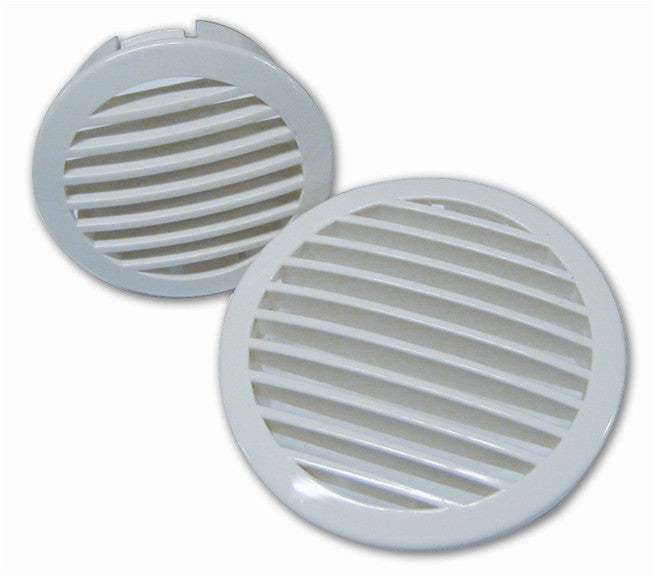 White domed vent grill for 4" hose